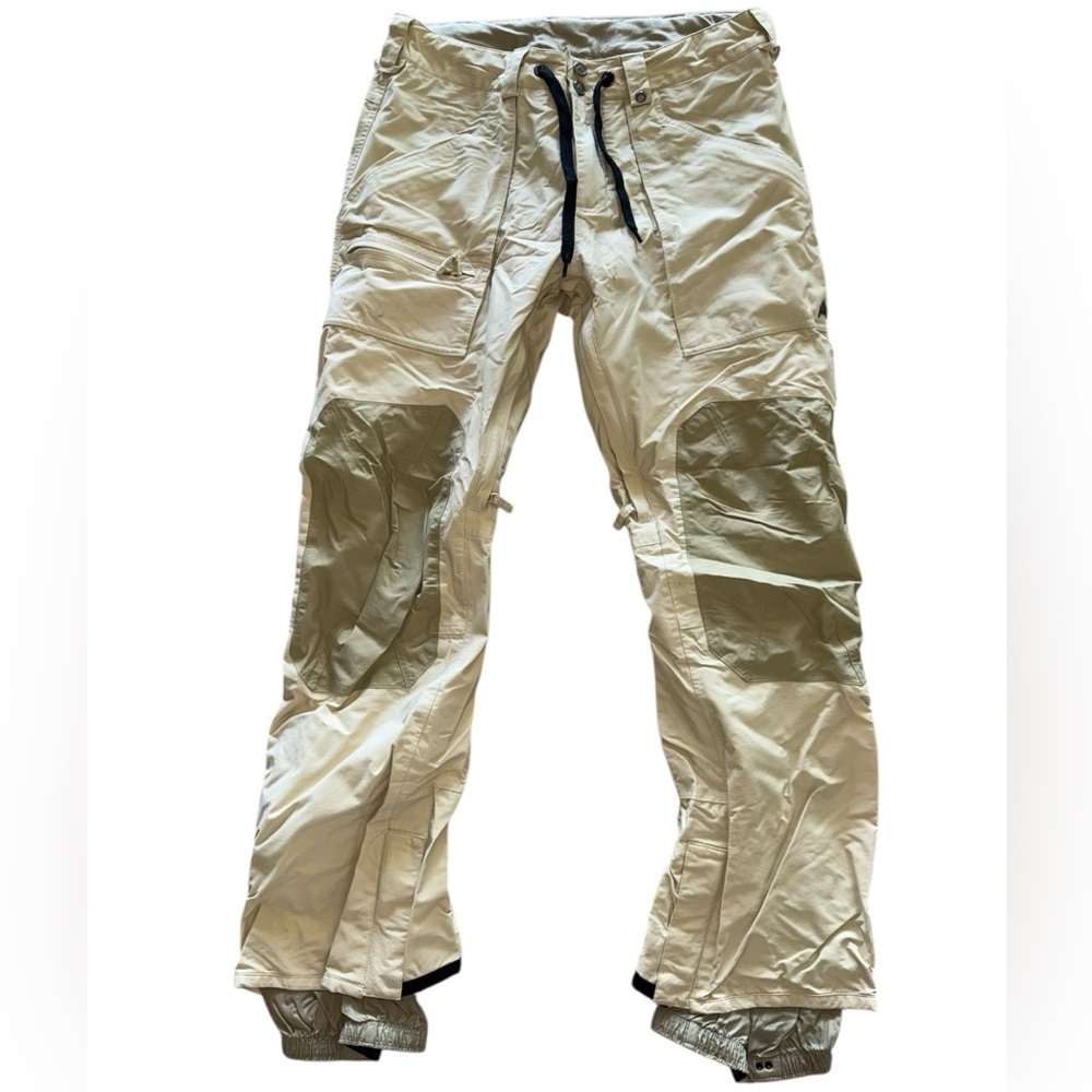 Burton Men's Tan Cargo Drawstring Waterproof Snow Pants Dryride L